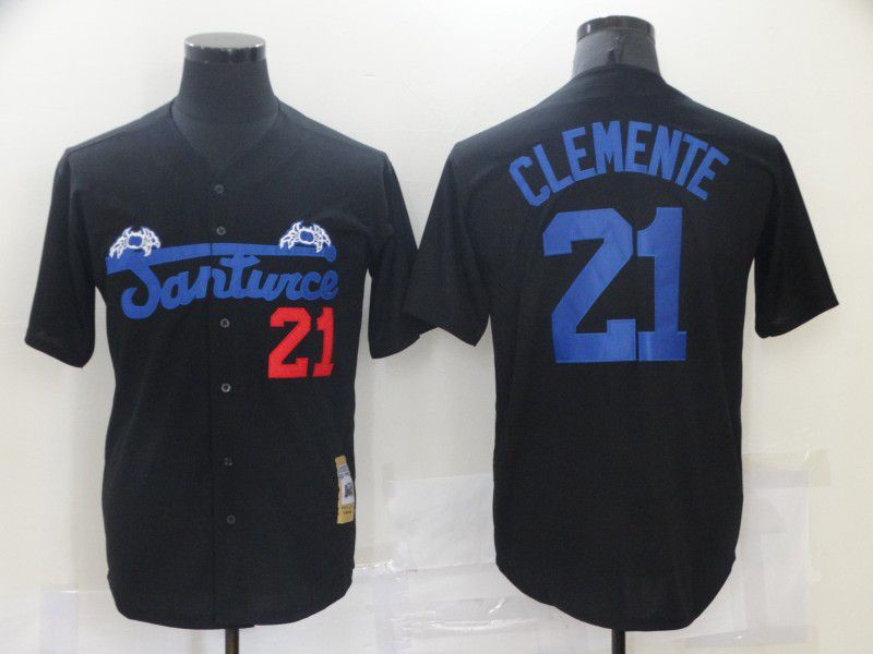 Men Pittsburgh Pirates 21 Clemente Black Film version Game 2021 MLB Jersey